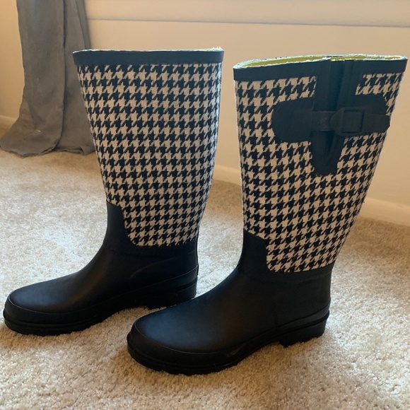 Merona Target Shoes Houndstooth Raingarden Boots Rubberfabric